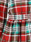 kkboxly Plaid Pattern Layered Dress, Vintage Crew Neck Long Sleeve Dress, Women's Clothing