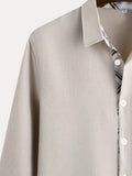 kkboxly  Plus Size Men's Casual Shirt Plaid Long Sleeve Shirt Elegant Handsome Tops For Spring Fall Winter, Men's Clothing