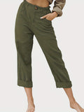 kkboxly  Solid Elastic Waist Pants, Casual Wide Leg Pants For Spring & Summer, Women's Clothing