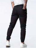 kkboxly  Men's Casual Waist Drawstring Joggers, Chic Stretch Tapered Sports Pants