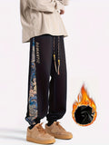 kkboxly  Men's Warm Bear Pattern Jogegrs, Casual Stretch Ethnic Style Sports Pants