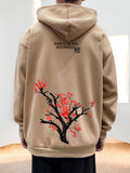 kkboxly  Men's Fleece Loose Long Sleeve Drop Shoulder Hoodie