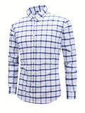kkboxly  Men's Casual Slim Cotton Plaid Shirt Best Sellers Best Sellers, Men's Tops
