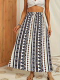 kkboxly  Tribal Print High Waist Skirts, Vacation Comfy Maxi Skirts, Women's Clothing