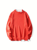 kkboxly  Fake 2 Piece Mens Warm Thermal Sweater, Casual Comfy Pullover, Mens Clothing For Winter