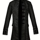 Steampunk Gothic Long Coat Embroidered Victorian Jacket Vintage Overcoat Medieval Frock Coat Renaissance Costume For Men