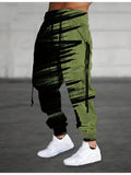kkboxly  Ribbon Design, Men's Color Contrast Drawstring Trendy Comfy Jogger Pants