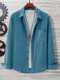 kkboxly  Plus Size Men's Olid Textured Shirt For Spring/autumn, Long Sleeve Oversized Shirt For Males, Men's Clothing