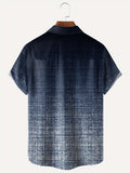 kkboxly  Plus Size Men's Hawaiian Shirts For Beach, Vintage Gradient Textured Short Sleeve Aloha Shirts, Oversized Casual Loose Tops For Summer