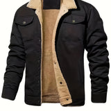 kkboxly  Stylish Classic Men's Lapel Collar Coat For Winter, Men's Outfits