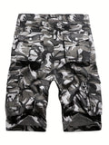 kkboxly  Men's Cotton Cargo Multi-pocket Shorts Camouflage Military Casual Shorts