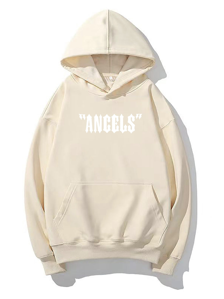 kkboxly  Men's Cartoon Angel Wing Printing Hoodie, Trend Casual Long Sleeve Hooded Sweatshirt