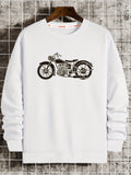 kkboxly  Motorcycle Print Men's Crew Neck Long Sleeve Sweatshirt, Casual Wear, Graphic Pullover, Men's Clothing For Spring Fall Winter