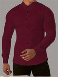 kkboxly  Men's Formal Classic Design Button Up Shirt, Male Clothes For Spring And Fall Business Occasion