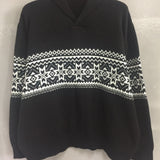kkboxly  Plus Size Men's Shawl Collar Oversized Jacquard Pullover Long Sleeve Sweater Chic & Comfortable Clothes