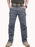 kkboxly Men's Casual Cargo Pants With Zipper Pockets, Male Joggers For Spring And Fall Outdoor