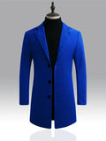 kkboxly  Classic Design Trench Coat, Men's Semi-formal Button Up Lapel Overcoat For Fall Winter Business