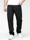 Plus Size Men's Stretch Jeans, Casual Loose Straight Jeans For Big And Tall Guys, Best Sellers Gifts