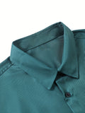 kkboxly  Stylish Solid Color Casual Button Up Shirt, Men's Clothes For Spring Summer