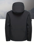 kkboxly  Warm Fleece Hooded Windbreaker Jacket, Men's Casual Zip Up Jacket Coat For Fall Winter Outdoor Hiking Camping Cycling
