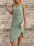 kkboxly  V Neck Tank Sundress, Casual Dress For Summer & Spring, Women's Clothing