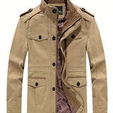 kkboxly  Men's Outdoor Fashion Comfortable Breathable Retro Cotton Jacket Windproof Comfy Coat For Autumn And Winter