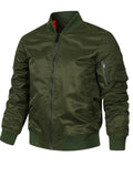 kkboxly  Men's Stylish Solid Windbreaker With Pockets, Active Breathable V Neck Zip Up Long Sleeve Jacket For Spring Fall