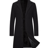 kkboxly Stay Warm and Stylish in This Men's Mid-Length Woolen Trench Coat Jacket