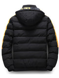 Men's Reversible Hooded Warm Thick Jacket, Casual Padded Printed Jacket Coat For Fall Winter