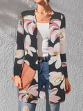 kkboxly  Floral Print Lightweight Jacket, Casual Open Front Long Sleeve Outerwear For Spring & Fall, Women's Clothing