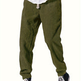 kkboxly  Drawstring Waffle Pattern Sweatpants Loose Fit Pants Men's Casual Joggers For Men Winter Fall Running Jogging