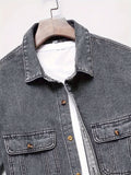 kkboxly  Men's Street Style Button Up Denim Jacket