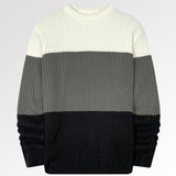 kkboxly  Men's Color Block Crew Neck Pullovers Knit Sweater Top