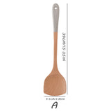 kkboxly 1pc German Beylum Cooking Kitchen Utensils, Natural Wooden Kitchen Tableware Tools, Cooking Shovel Spoon