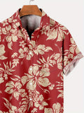 2025 kkboxly  Retro Floral Printed Hawaiian Shirt for Men - Oversized Casual Loose Top for Summer Beach and Casual Wear