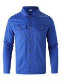 Men's Multi Pockets Jacket Solid Lapel Coat Hipster Windbreaker Coats Streetwear Jacket