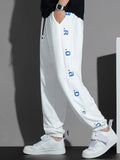 kkboxly  Men's Letter Print Joggers, Casual Stretch Tapered Sports Pants
