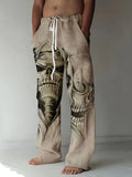 kkboxly kkboxly  Men's Drawstring Wide Leg Pants Beach Pant Trendy Pattern Casual Baggy Pants Yoga Trousers Streetwear Hiphop Rapper Style