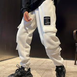 kkboxly  Men's Cargo Pants, Multi Flap Pocket Loose Casual Jogger Pants, Mens Sweatpants, Mens Clothing