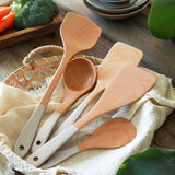 kkboxly 1pc German Beylum Cooking Kitchen Utensils, Natural Wooden Kitchen Tableware Tools, Cooking Shovel Spoon