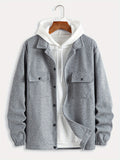 kkboxly  Fashionable And Casual Men's Cardigan Button Long Sleeve Lapel Jacket, Comfortable And Versatile, Suitable For Dates, Suitable For Autumn And Winter