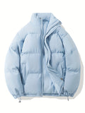 kkboxly  Men's Casual Warm Winter Jacket, Stand Collar Cotton Padded Jacket Coat For Outdoor Activities