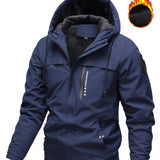 kkboxly  Men's Casual Hooded Windbreaker Jacket For Outdoor Activities