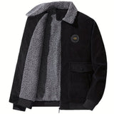 kkboxly  Men's Fall/Winter Casual Corduroy Fleece Jacket Christmas Gifts