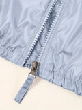 Kid's Windproof Hooded Jacket, Zip Up Waterproof Coat, Boy's Clothes For Spring Fall Outdoor
