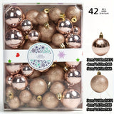 kkboxly 42pcs Classic Christmas Ornament Set - Assorted Colors, Round Plastic Hanging Balls for Tree Decoration, for Christmas