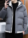 kkboxly  Men's Hooded Winter Jacket, Casual Padded Jacket Coat For Fall Winter