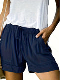 kkboxly  Drawstring Elastic Waist Shorts, Casual Comfortable Shorts With Pockets For Summer, Women's Clothing