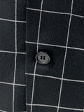 kkboxly Retro Style Plaid Two Button Blazer, Men's Casual Solid Color Flap Pocket Lapel Sports Coat For Spring Fall Business