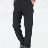 kkboxly  Classic Design Cargo Pants,  Men's Multi Flap Pocket Trousers, Men's Casual Street Style Solid Color Work Pants Outdoors Streetwear